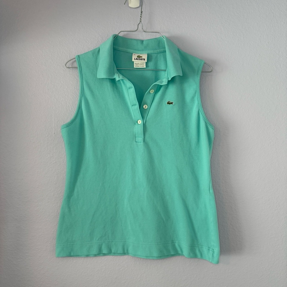 Lacoste Teal sleeveless polo
